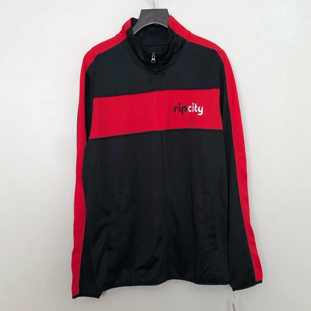 NWT Portland Trail Blazers zip up long sleeve track jacket Trailblazers medium - Picture 12 of 12